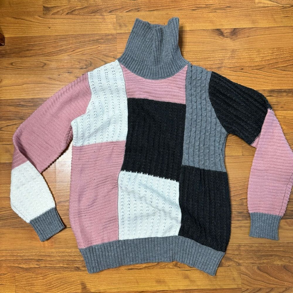 Bedford Fair color block sweater size small